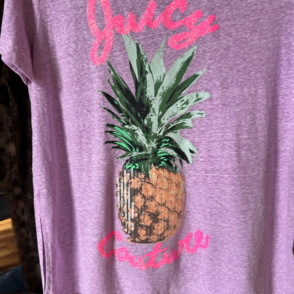 Juicy Couture Lavender Tee with Pineapple Design